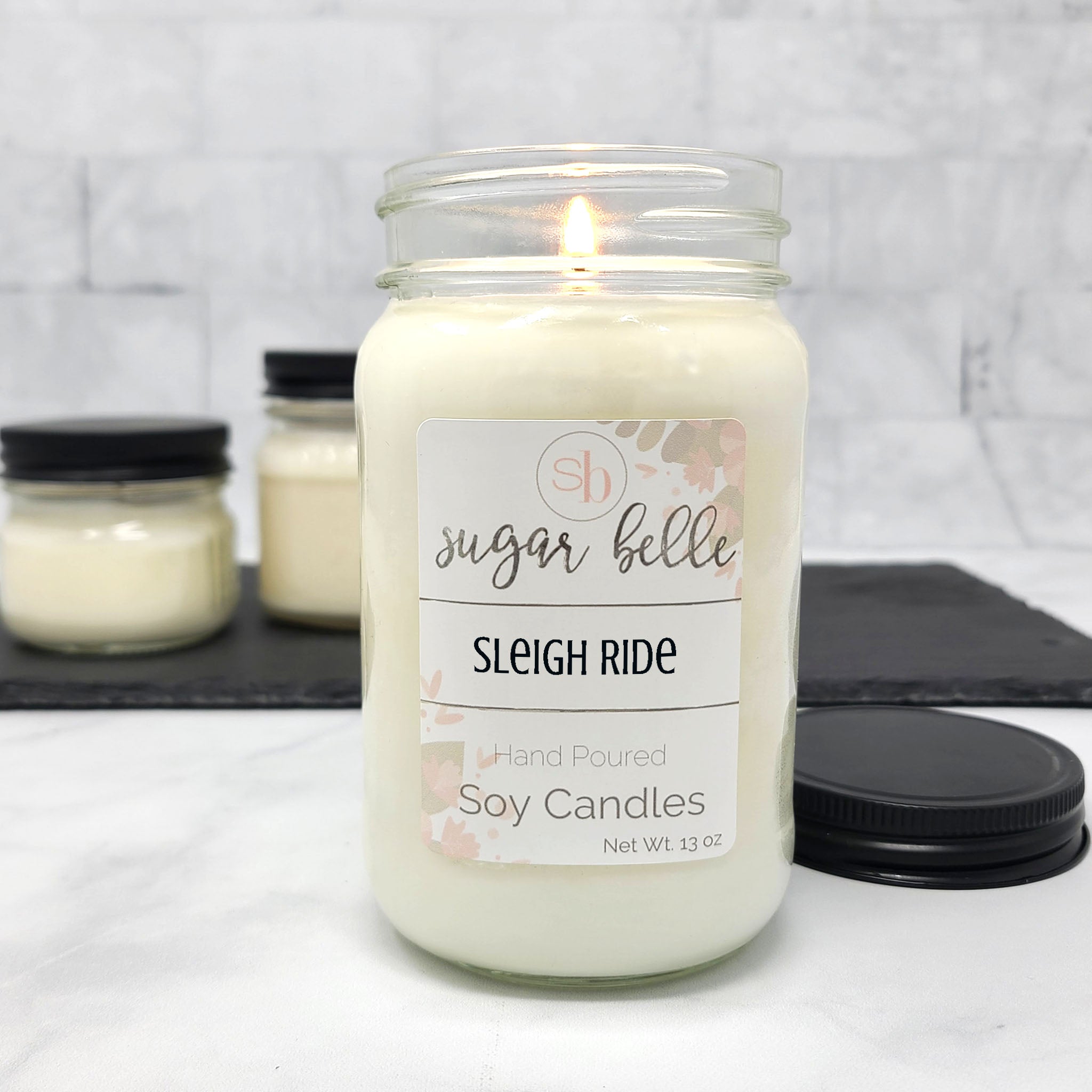 Sleigh Ride Scented Soy Candles  Mason Jars – Sugar Belle Candles